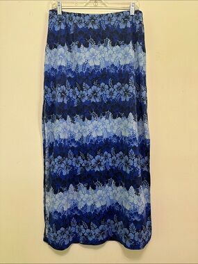 Blue Floral Maxi Skirt - Women's Maxi